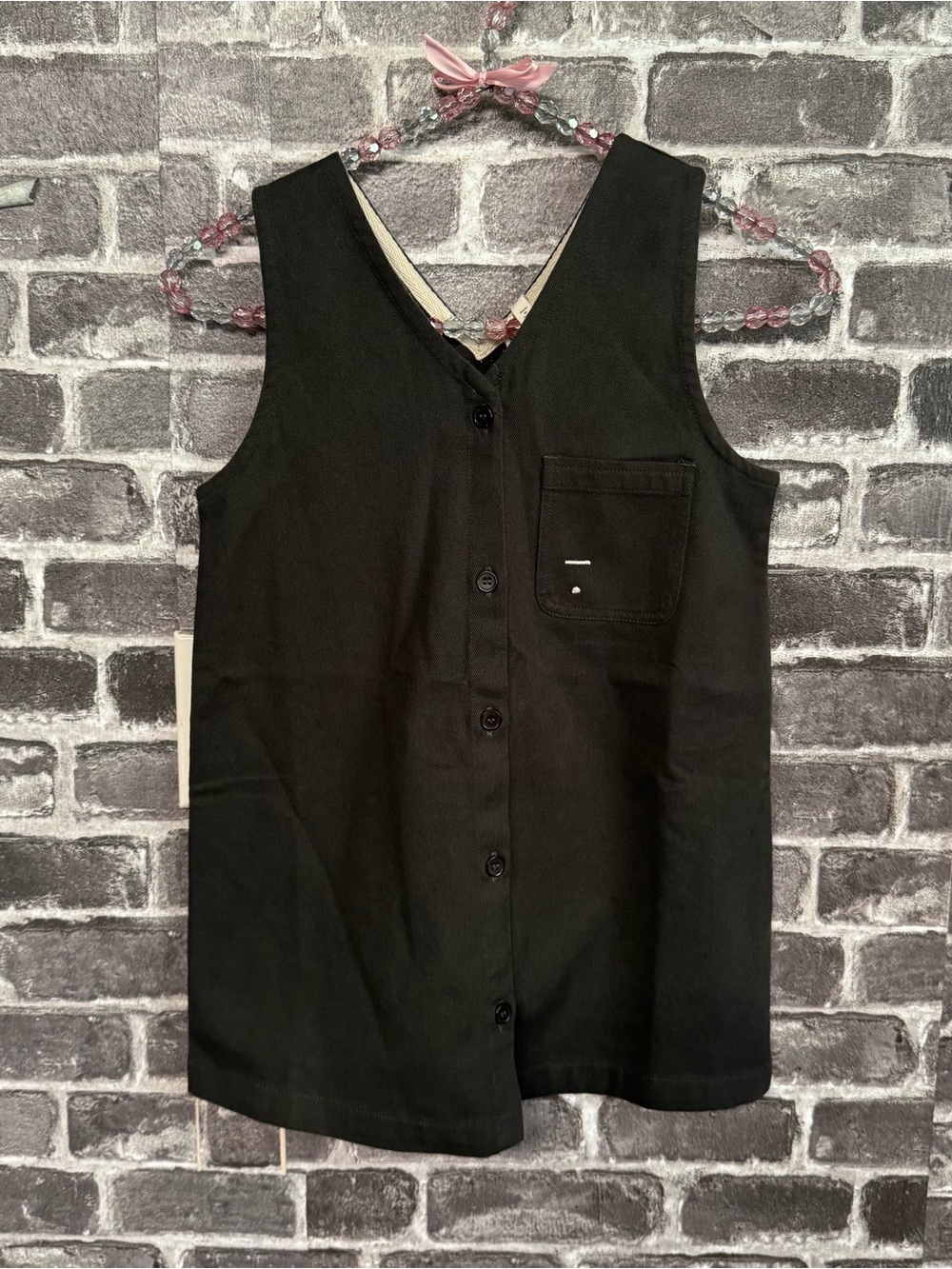 Gray Label sleeveless dress gray button front organic cotton